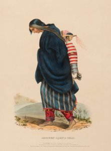 KOBIETA I DZIECKO CHIPPEWAY, z Historii plemion indiańskich Ameryki Północnej autorstwa Charles Bird King