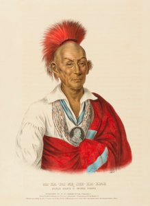 MA-KA-TAI-ME-SHE-KIA-KIAH, z Historii plemion indiańskich Ameryki Północnej autorstwa Charles Bird King