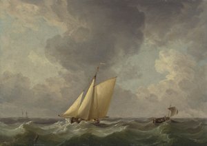 Kuter w silnym wietrze autorstwa Charles Brooking