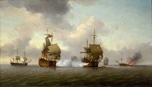 Zdobycie "Glorioso", 8 października 1747 r., ok. 1747 r. (olej na płótnie) autorstwa Charles Brooking