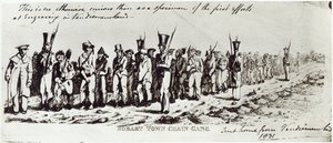 Hobart Town Chain Gang, ok. 1831 r. autorstwa Charles Bruce