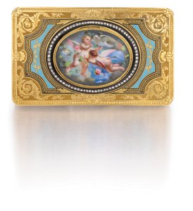 Pudełko na śpiew ptaków, ok. 1840 (złoto, diamenty i emalia) autorstwa Charles Bruguier