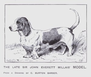 Późny model sir Johna Everetta Millaisa (kolor lito) autorstwa Charles Burton (after) Barber