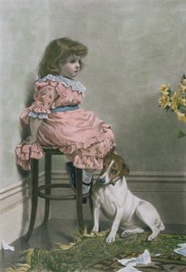 In Disgrace, mezzotinta F. Stacpoole, z ręcznym malowaniem, pub Thomas McLean, 1887 autorstwa Charles Burton