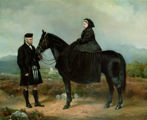Królowa Wiktoria (1819-1901) na koniu z Johnem Brownem
