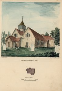 Południowo-zachodni widok na kościół Tooting autorstwa Charles Burton