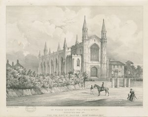 Wolverhampton - Kościół św. Pawła: litografia i [połowa XIX wieku] autorstwa Charles Burton