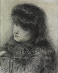 Dziewczyna pochylająca się nad krzesłem, 1881