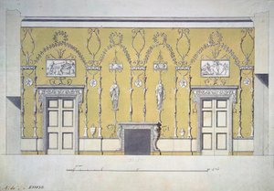 Projekt Zielonej Jadalni Wielki Pałac w Carskim Siole, początek lat 80. XVIII wieku