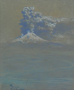 Deszcz popiołów nad Ottaviano, 1906 (pastel na szaroniebieskim papierze wykładanym)