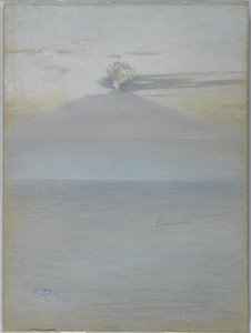 Widok Wezuwiusza: Efekt 11.25, 21 grudnia 1913 (pastel na szaroniebieskim papierze tkanym)