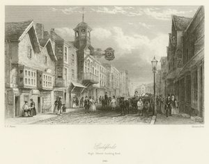 Guildford, High Street, patrząc na wschód, 1840