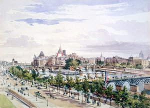 Paryż, z okna Salle dApollon w Luwrze patrząc na wschód, lipiec 1867