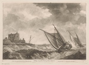 Żaglówki odpływają z portu Vlissingen Wypłynięcie z Portu Flushing (tytuł na obiekcie) autorstwa Charles Corbutt