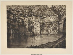 Pont-en-Royans (duża deska) (próba a) autorstwa Charles Cottet