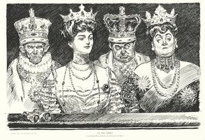 W operze, jeśli kobiety noszą korony, dlaczego mężczyźni nie powinni (litografia) autorstwa Charles Dana Gibson