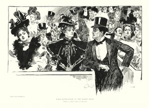 Dziki entuzjazm na pokazie koni (litografia) autorstwa Charles Dana Gibson