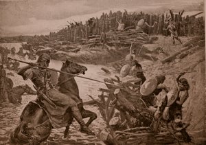 Cezar przekracza Tamizę, ilustracja z „Hutchinson