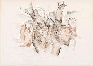 Bermudy - Drzewa, 1917 (wc) autorstwa Charles Demuth