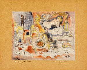 Hrabia Muffat odkrywa Nanę z markizem de Chouard autorstwa Charles Demuth