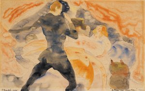 Honore de Balzacs Dziewczyna o Złotych Oczach, 1916 (toaleta i ołówek na papierze) autorstwa Charles Demuth