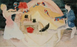 Kuglarze z hantlami (akwarela na papierze) autorstwa Charles Demuth