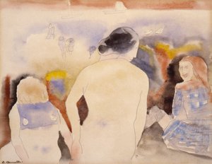 Bez tytułu (Kobieta z czarnymi włosami i dwójką dzieci) autorstwa Charles Demuth
