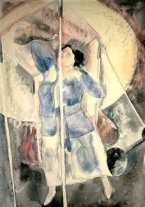 Kobieta z workiem treningowym (akwarela na papierze) autorstwa Charles Demuth