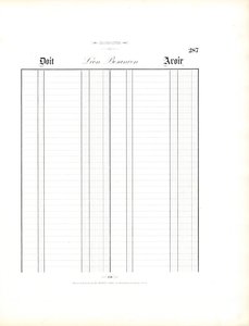 Formularz księgowy z siatką kolumn (wydruk) autorstwa Charles Derriey