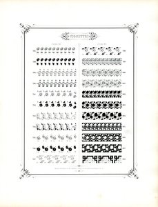 Kwiatowe i geometryczne ornamenty do drukowania książek (druk) autorstwa Charles Derriey