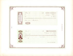 Przykładowe szablony eleganckich weksli na zielonym tle (do druku) autorstwa Charles Derriey