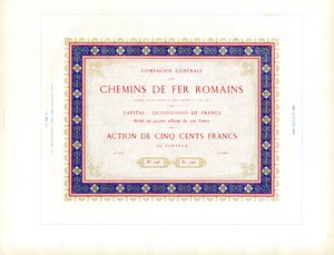 Świadectwo udziałowe "Roman Railways" (druk)