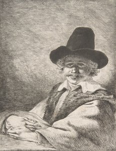 Portret siedzącego mężczyzny w kapeluszu, 1782. autorstwa Charles Echard