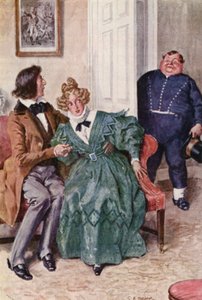 Ilustracja do The Pickwick Papers Charlesa Dickensa (kolorowa litografia) autorstwa Charles Edmund (after) Brock