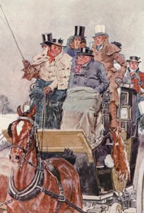 Ilustracja do The Pickwick Papers Charlesa Dickensa (kolorowa litografia) autorstwa Charles Edmund (after) Brock