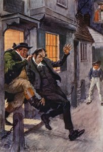 Ilustracja do The Pickwick Papers Charlesa Dickensa (kolorowa litografia) autorstwa Charles Edmund (after) Brock