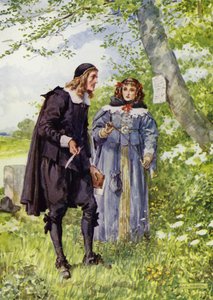 George Herbert, W drodze do Bemerton (kolor lito) autorstwa Charles Edmund Brock