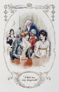 „Myślę, że jest bardzo nieprzyjemny”, ilustracja z „Duma i uprzedzenie” Jane Austen (kolor lito) autorstwa Charles Edmund Brock