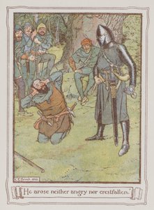 Ilustracja do Ivanhoe autorstwa Sir Waltera Scotta (kolor lito) autorstwa Charles Edmund Brock