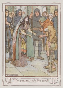 Ilustracja do Ivanhoe autorstwa Sir Waltera Scotta (kolor lito) autorstwa Charles Edmund Brock