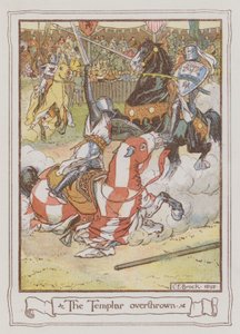 Ilustracja do książki "Ivanhoe" Sir Waltera Scotta (litografia kolorowa) autorstwa Charles Edmund Brock