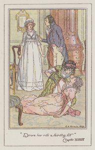 Ilustracja do Rozważnej i romantycznej Jane Austen (litografia kolorowa) autorstwa Charles Edmund Brock