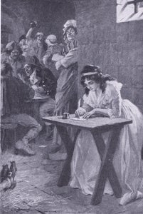 Madame Roland pisze do córki, z My Magazine, pub.1922 (lito) autorstwa Charles Edmund Brock