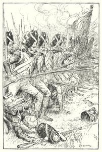 Gwardia francuska w Waterloo (lito) autorstwa Charles Edmund Brock