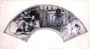 Projekt wachlarza (Le Boudoir) (pióro i tusz oraz akwarela na papierze) autorstwa Charles Edward Conder