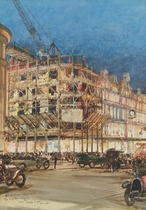 Budowa nowego budynku dla Bourne i Hollingsworth, Oxford Street, Londyn autorstwa Charles Edward Dixon