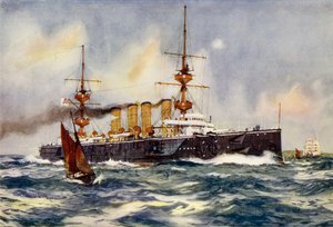 HMS Potężny kanał na parze po powrocie z RPA