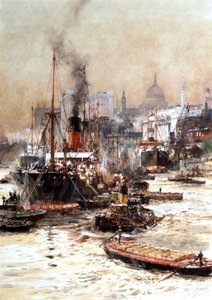 Tamiza poniżej St Pauls autorstwa Charles Edward Dixon