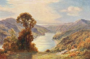 Wye w pobliżu zbiegu z rzeką Severn (kolorowa litografia)