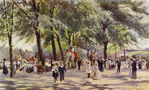 Londyńskie zoo: Broad Walk ze słoniami (kolor lito)